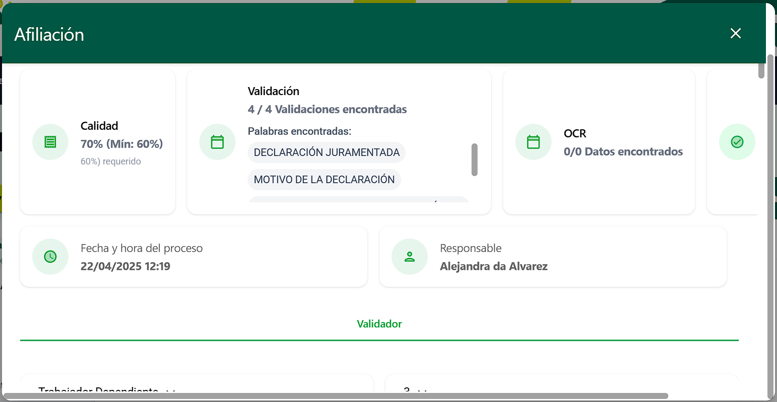 producto para la valoración del paciente